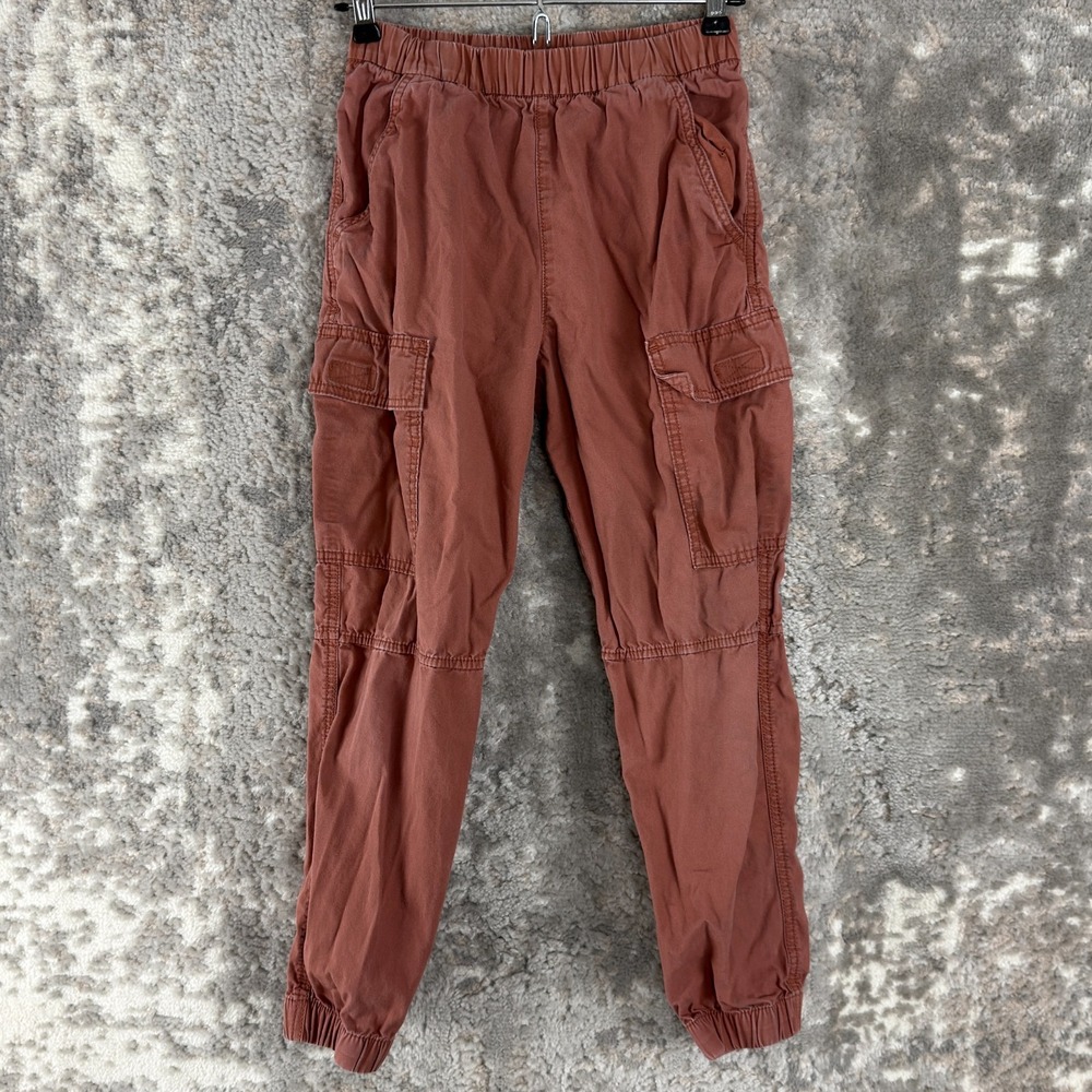 H&M Boys Size 12 Stretch Waist Cargo Athleisure Outdoor Pants Red Casual
